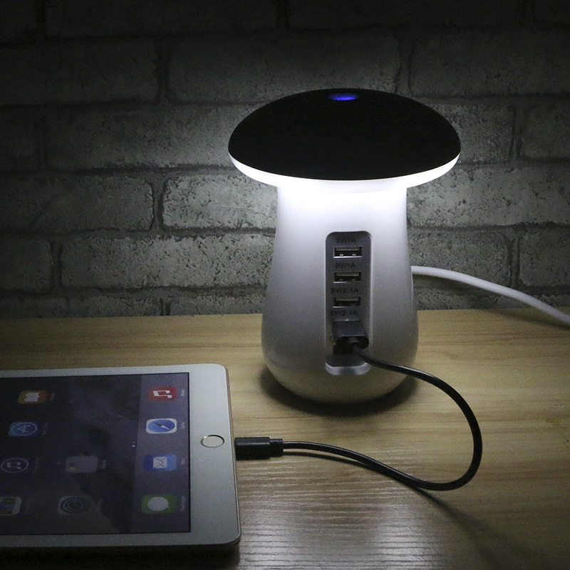 2 In 1 Multifunction Mushroom Lamp LED Lamp Holder USB Charger Home Office Supplies - 图片 3