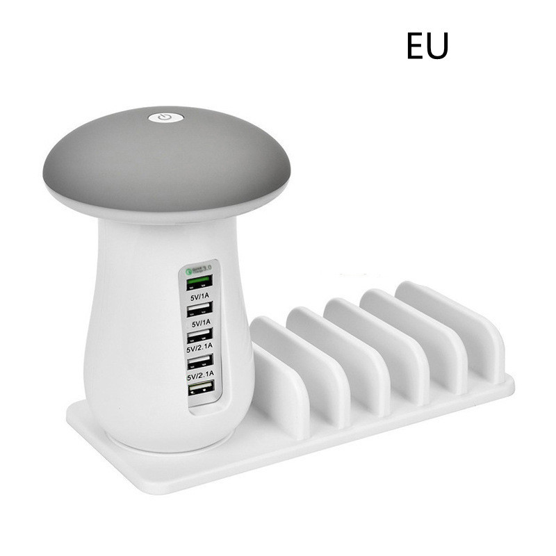 2 In 1 Multifunction Mushroom Lamp LED Lamp Holder USB Charger Home Office Supplies - 图片 9