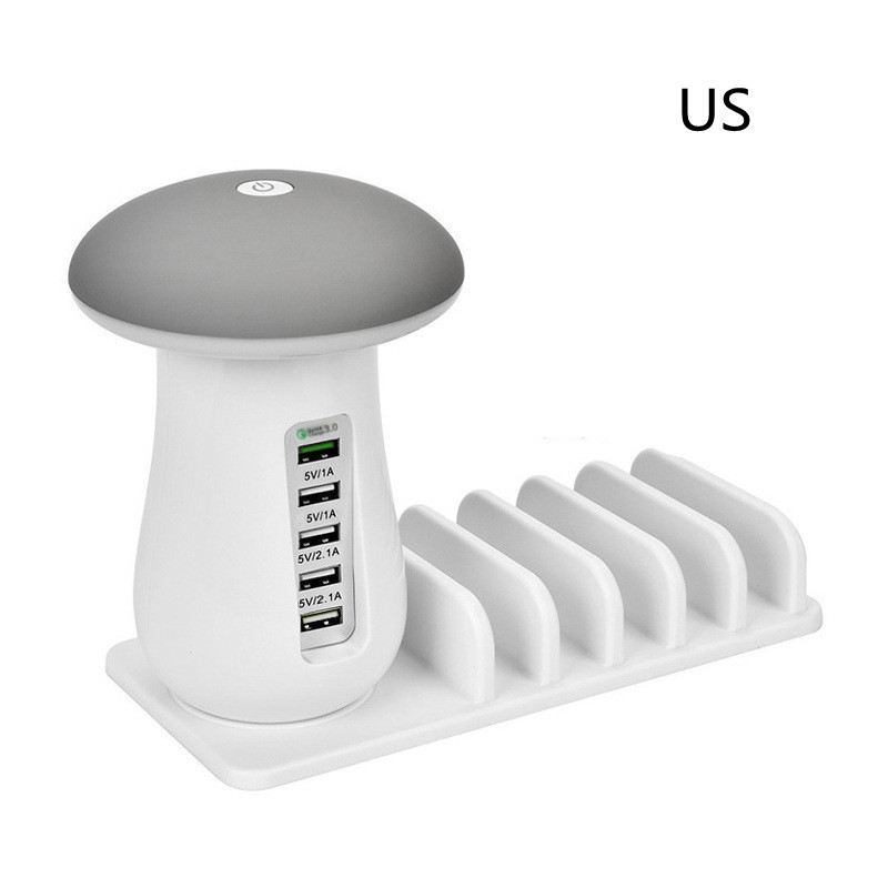 2 In 1 Multifunction Mushroom Lamp LED Lamp Holder USB Charger Home Office Supplies - 图片 10