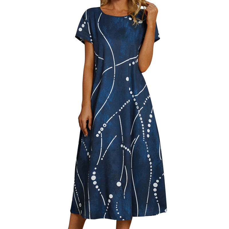 Printing Dress European And American Women's Clothing Fashion Long Skirt - 图片 5