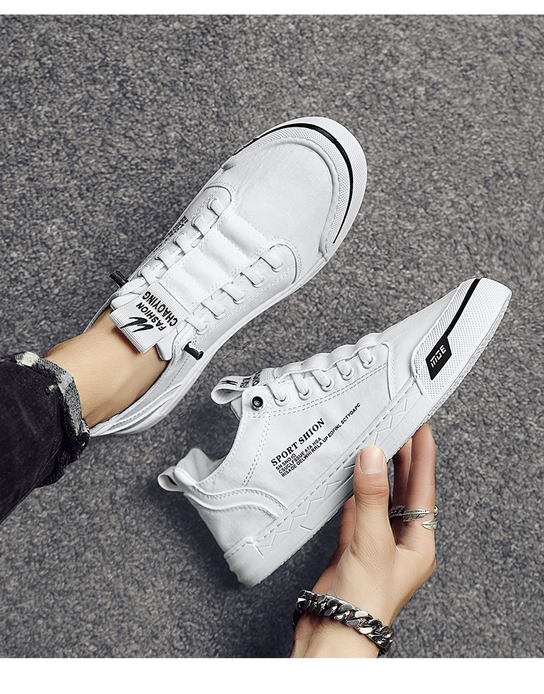 Men's Canvas Shoes Breathable Casual Skateboard Shoes - 图片 8