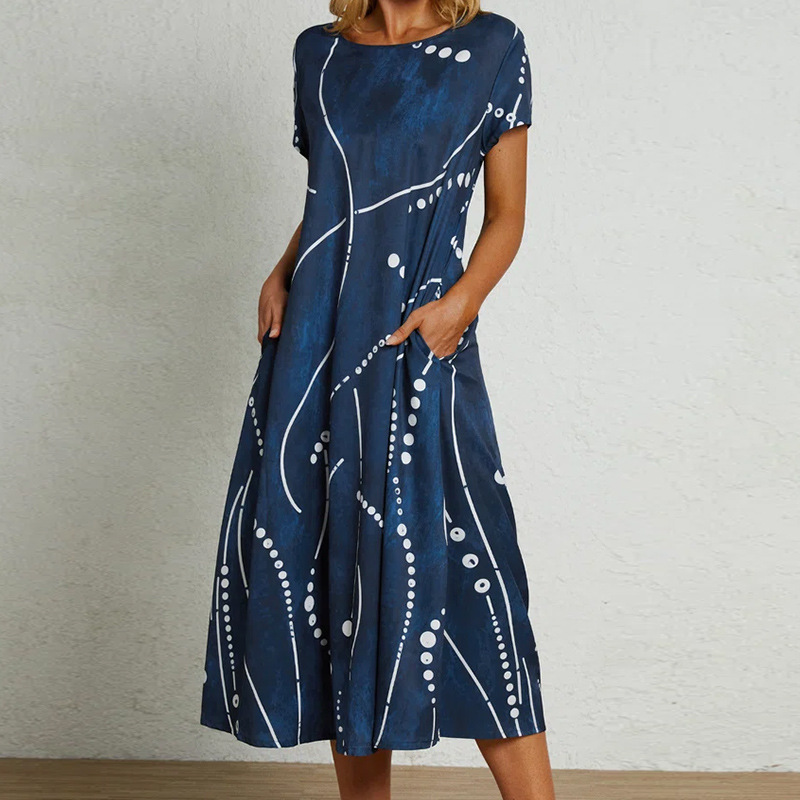 Printing Dress European And American Women's Clothing Fashion Long Skirt - 图片 2