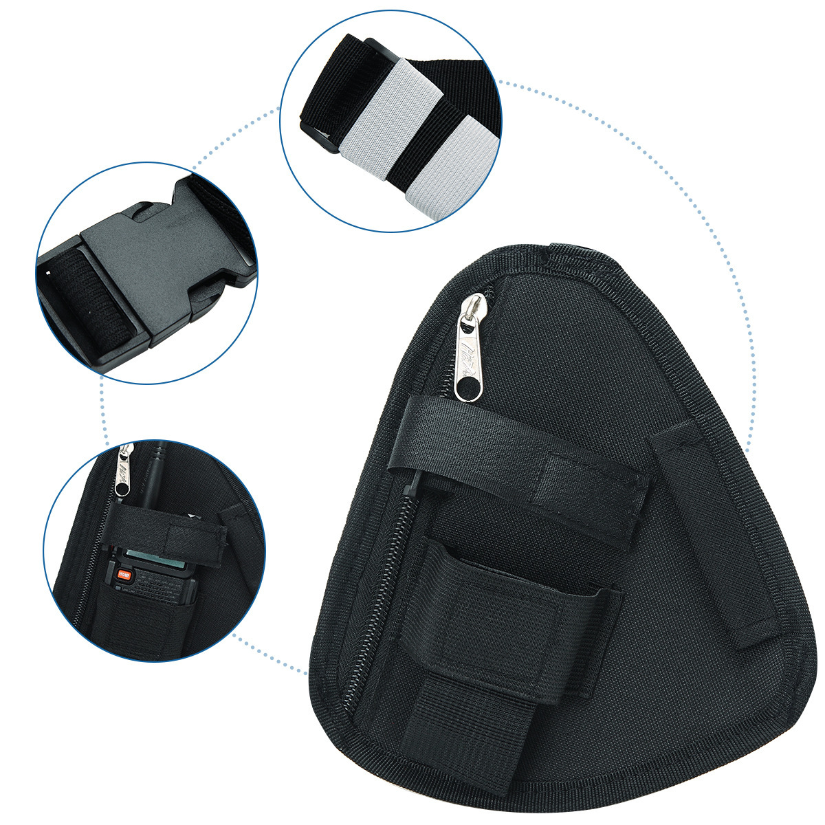 Walkie-Talkie Black Triangle Backpack Multifunctional Portable - 图片 4