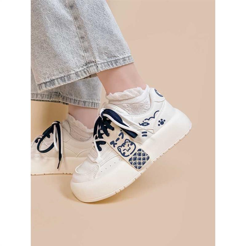 Japanese Cute Girls' Sports And Leisure Bread Shoes Design Sense - 图片 2